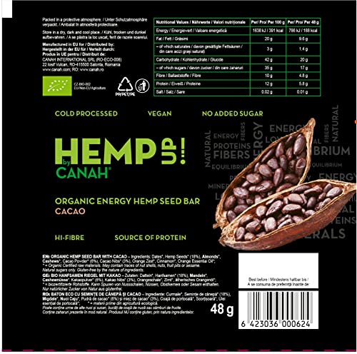 Barrette Energetiche di Semi di Canapa BIO (Cacao)...