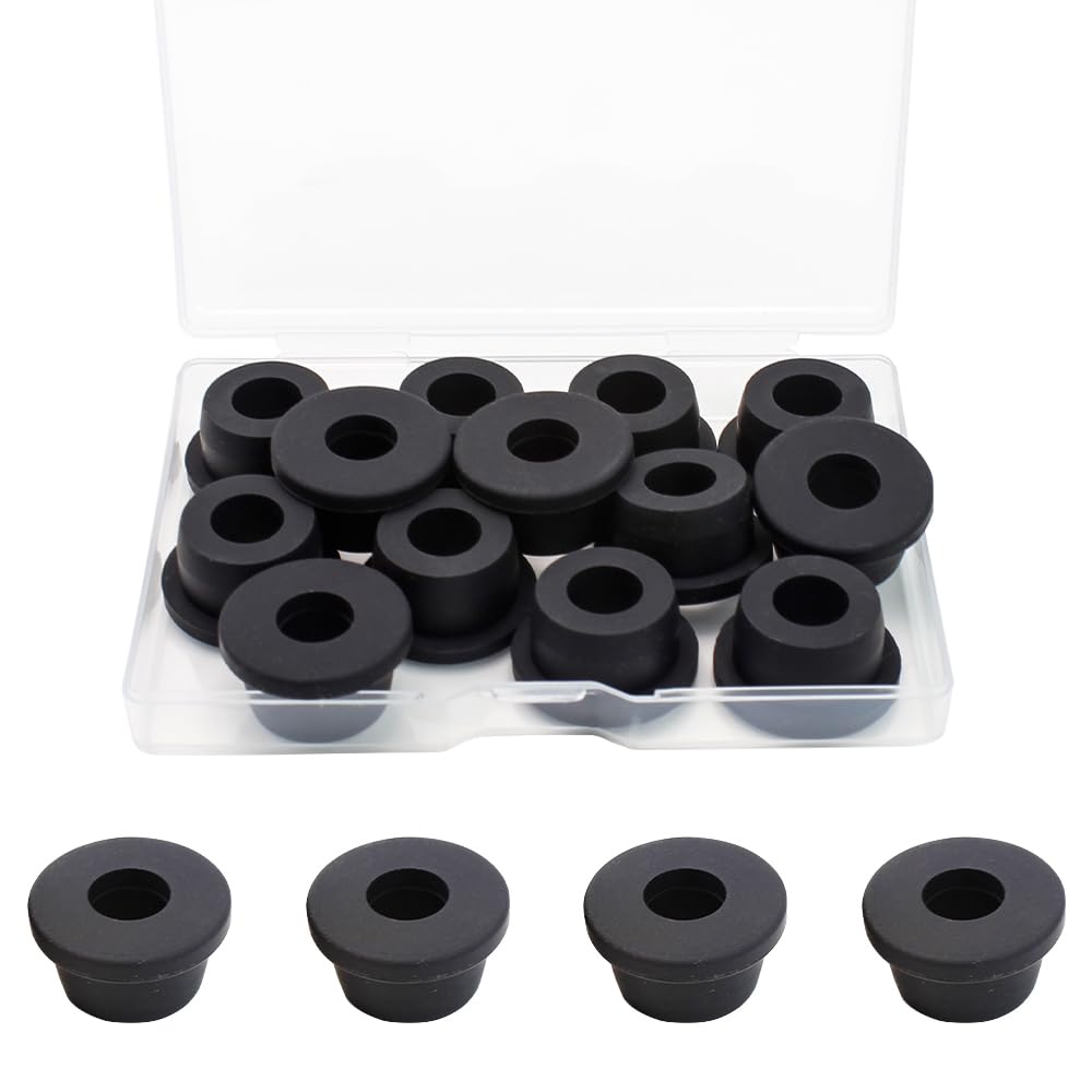 EASYEAH 3/4 Inch Drill Hole, 3/8 Inch ID Silicone Rubber Grommets for Wiring, Automotive Firewall Hole Plug, Top Hat Grommets for 3/8 Inch OD Vinyl