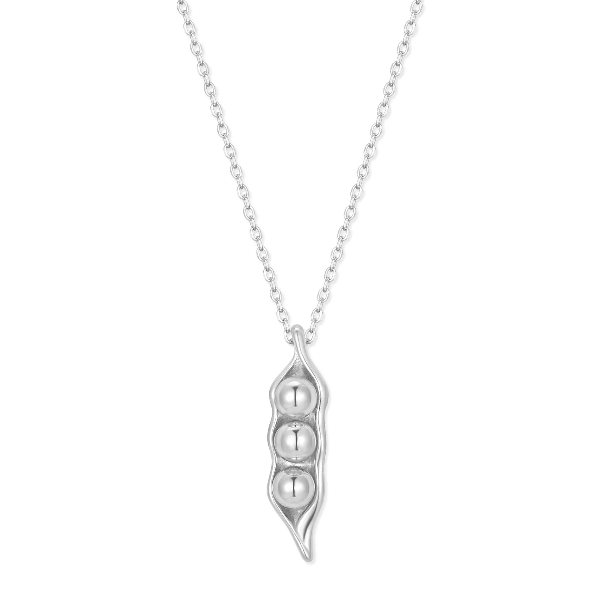 EVE'S ADDICTION 3 Silver Peas in a Pod Necklace - Gifts for Mom
