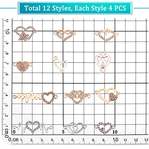 PH PandaHall 12 Styles Heart Charms - Image 4