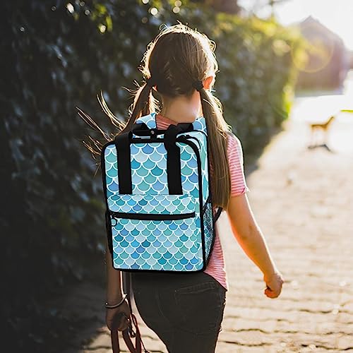 Sacs à dos pour garçons bleu sirène écaille de mer multicolore