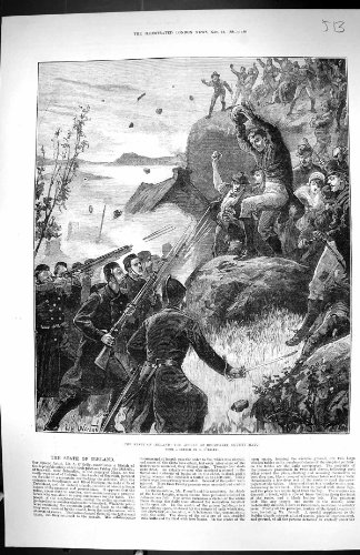 Copie Antique de la Police 1881 de Bataille de Mayo du Comté de Belmullet de Bagarre de l'Irlande Graw… Copie Antique de la Police 1881 de Bataille de Mayo du Comté de Belmullet de Bagarre de l'Irlande Graw…