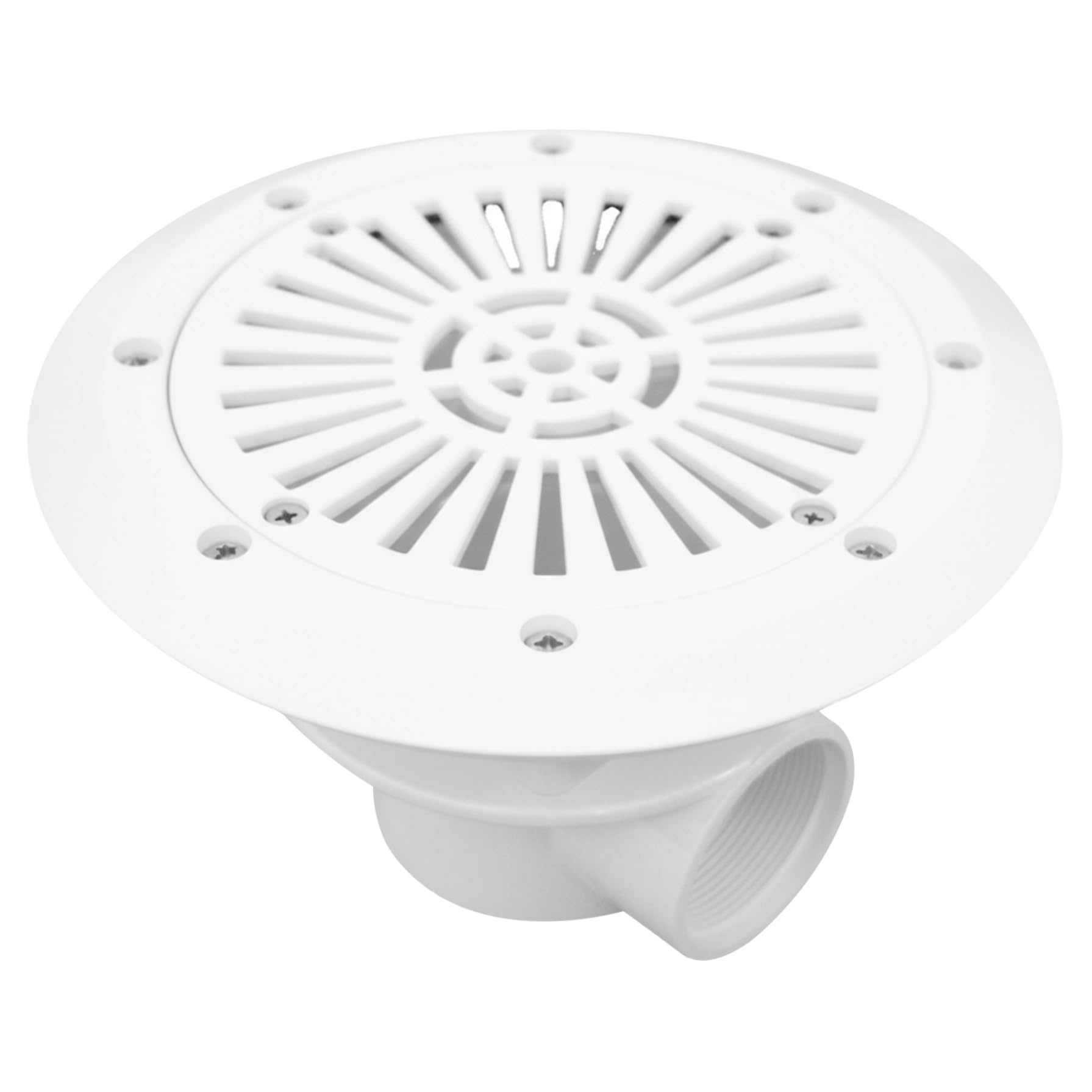 Desagüe para Piscina, desagüe Blanco para Piscina, Rejilla de Sellado Impermeable de Doble Capa con Rosca Interior de 2 Pulgadas, Accesorios para Piscinas y saunas (en Bolsa), Salida de