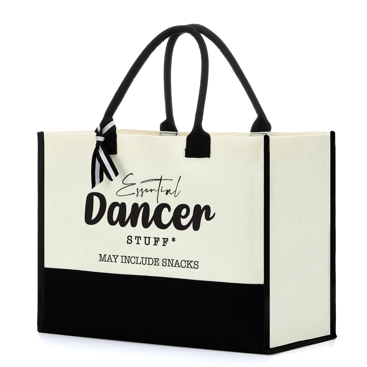 FORBIDDEN PAPER Reusable Tote Beach Bag Grocery Shopping Bags, Dancer Canvas Tote Bag for Women, Dancer Appreciation Bag Christmas Birthday Gifts for Woman, Essential Dancer Stuff Bag, Large, Dancer