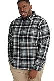 Camisa de franela de calidad suave con dos bolsillos en el pecho con botones. Puños con puños de 1 botón y dobladillo redondeado.