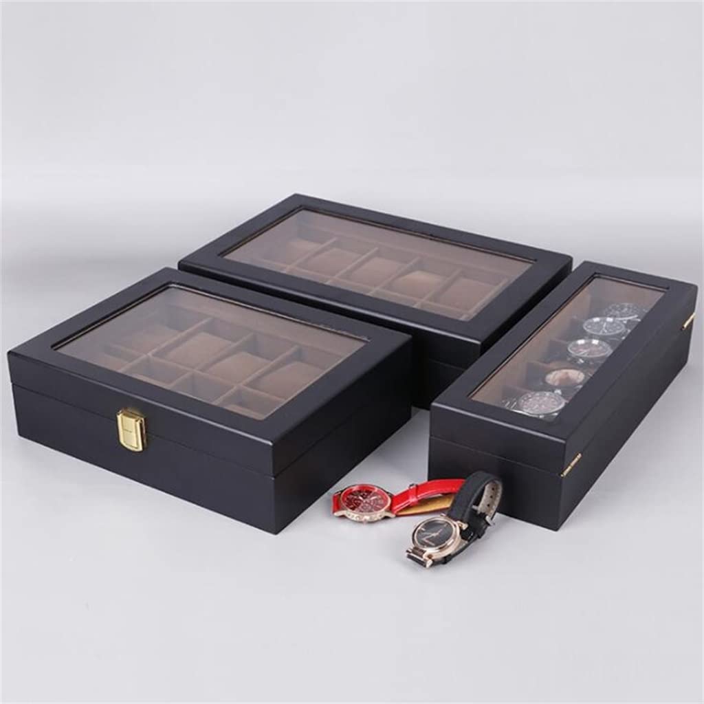 Uhrenbox 12 Mesh Schwarz Matt Gehäuse Box Organizer Box Herrenuhr Damen Schmuckschatulle Display