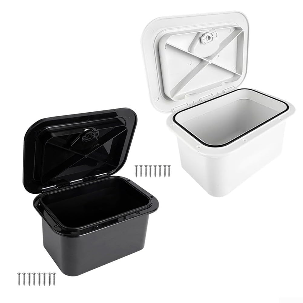 Caja de almacenamiento para cubierta de barco integrada, organizador de aparejos de pesca ABS, cubierta de escotilla resistente al agua, con tapa de sellado para yates pequeños manualidades