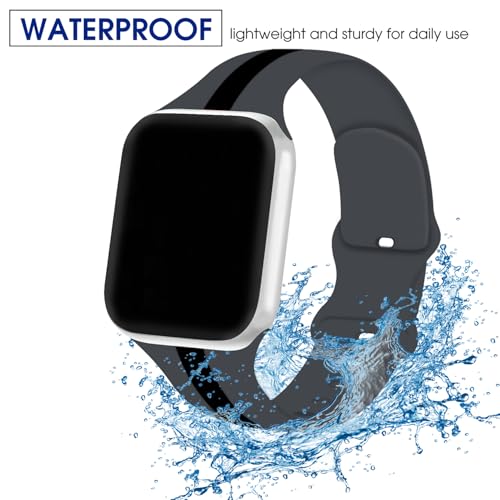 Image of GRIPP Tutone Soft Silicone Watch Strap for 44mm /45mm /46mm /49mm, Watch Series 11 /10 /9 /8 /7 /6 /5 /4, SE 3 /2 /1, Ultra 3 /2 /1, Durable, Flexible, Lightweight, Adjustable (Watch Not Included)