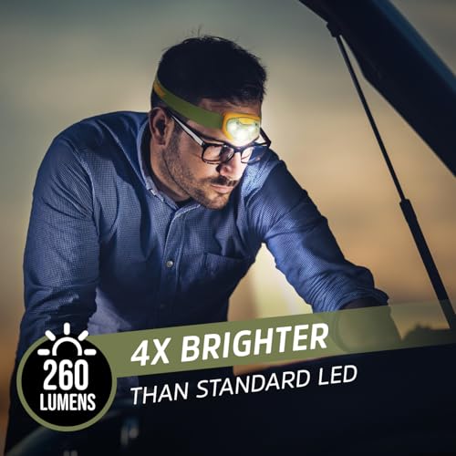 Image of Energizer LED Headlamp PRO (2-Pack), IPX4 Water Resistant Head Light | Hands-free light, camping headlamps for indoor and outdoor use, 260 lumens, head lights for forehead, 3 modes