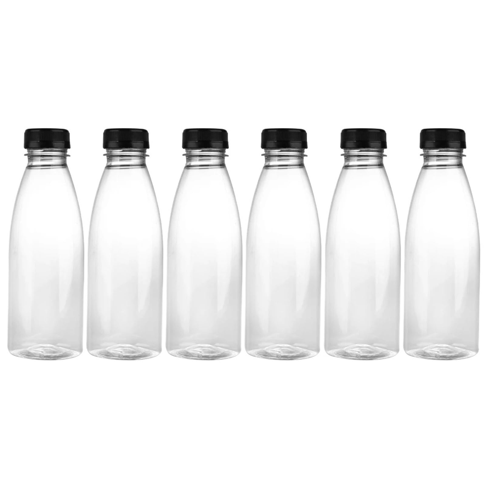 EnxJire Plastic Juice Bottles 6PCS Plastic Bottle Beverage Drink PET Sports Waterbottle Storage Containers for Kitchen