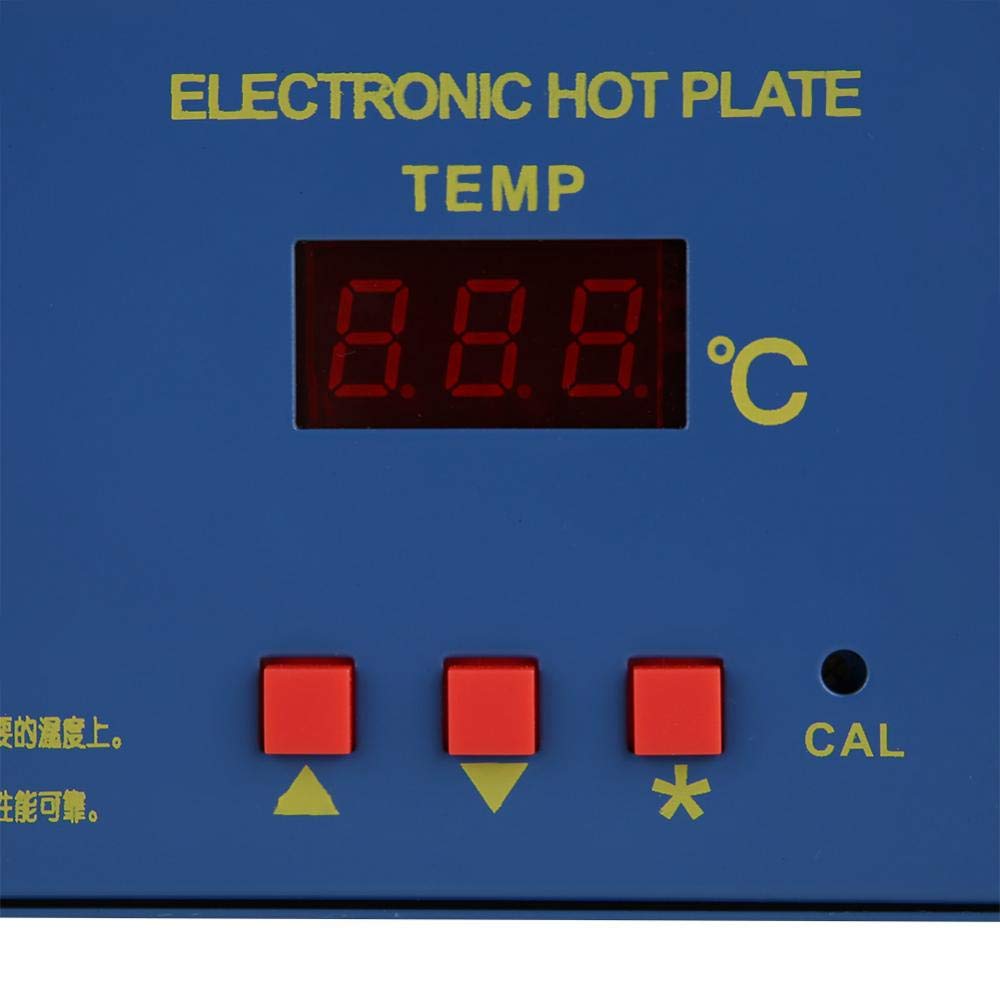 Placa calefactora, estación de calentamiento eléctrico de microcomputadora LED de 200 x 200 mm, estación de precalentamiento 110/220V AC 800W para calentamiento de componentes(EU Plug 220V))