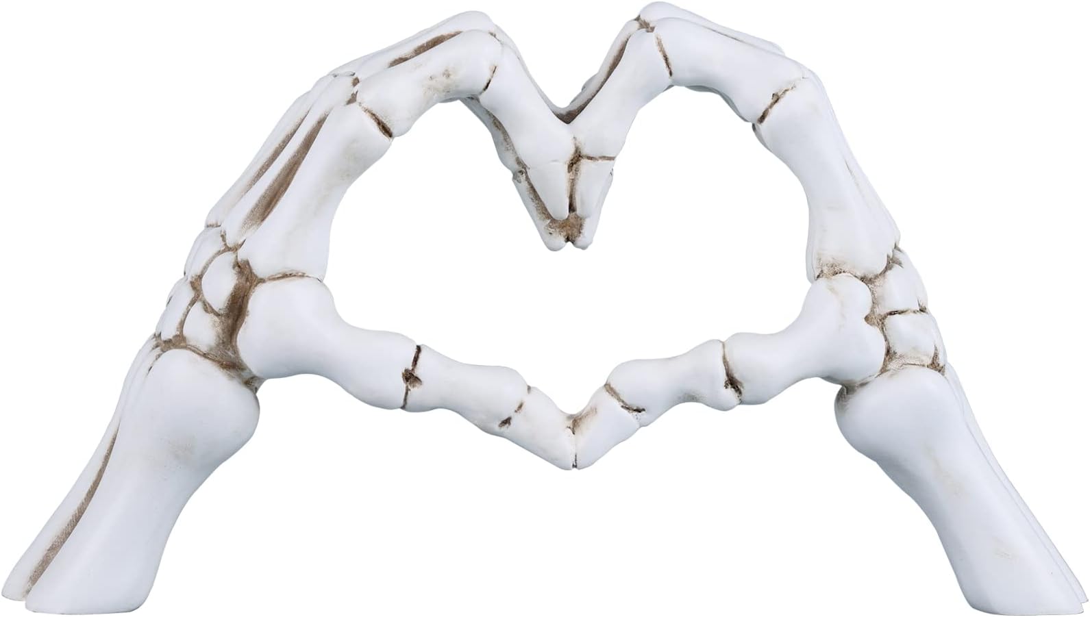 DOVDOV Hand Bone Hand Heart Statue - White Home Decorations, Halloween Table Decor, Scary Finger Sculpture