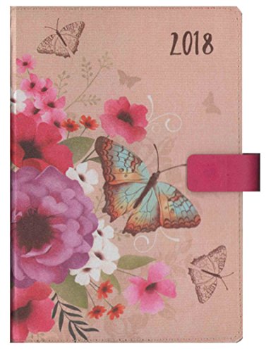 Télécharger Agenda 2018 - Format A5 - Un jour par page - Motifs papillons sur fond rose (français non garanti) livre En ligne