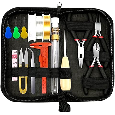 MONVICT Jewelry Making Tools Kit, 24 Pcs Jewelry Making Tools Jewelry Making Kits for Jewelry Repair Crafting Earring Ring Beading Making Supplies Kit Tools Cover