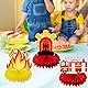 ZABARE 9 Stück Feuerwehr Party Deko Tischdeko Kindergeburtstage Feuerwehr Tischaufsätze Feuerwehrhelm Feuerwehrauto Bienenwabe Mittelstücke Dekoration für Mottoparty Geburtstagsparty Jungen