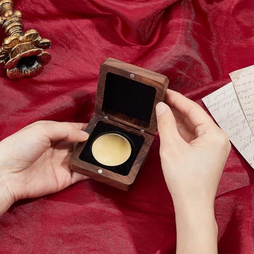 Caja para Moneda Decorativa con Base de Terciopelo Negra miniatura 3