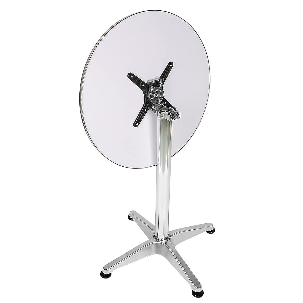 LANTUS Table de Bistrot Carrée à Plateau Rabattable Table de Bar à Hauteur Réglable pour Intérieur Extérieur MDF Acier Inoxydable Haute 2en1 en alu Pliable(60 * 60 * 70/110cm (Rond))