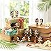 Qunclay 50 Pcs Mini Hula Girl Statue Figurines Hawaiian Hula Dancer Statue Decor 1.85 Inch Summer Table Centerpieces for Beach Lovers Hawaii Party Gifts