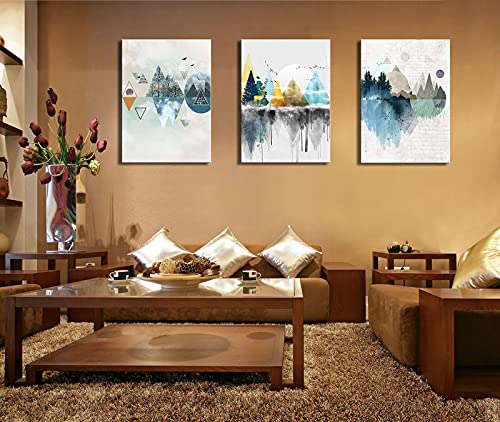Msspart 3 Piece Deer Canvas Prints Wall Art Paintings Abstract Geometry Modern Artworks Pictures For Living Room Dining Room Bedroom Decoration, 12"X16" Office Home Bathroom Wall Decor Posters #TOP5