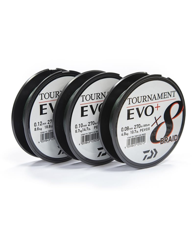 Daiwa Tournament X8 Braid EVO + 270 m ciemnozielona pleciona żyłka wędkarska