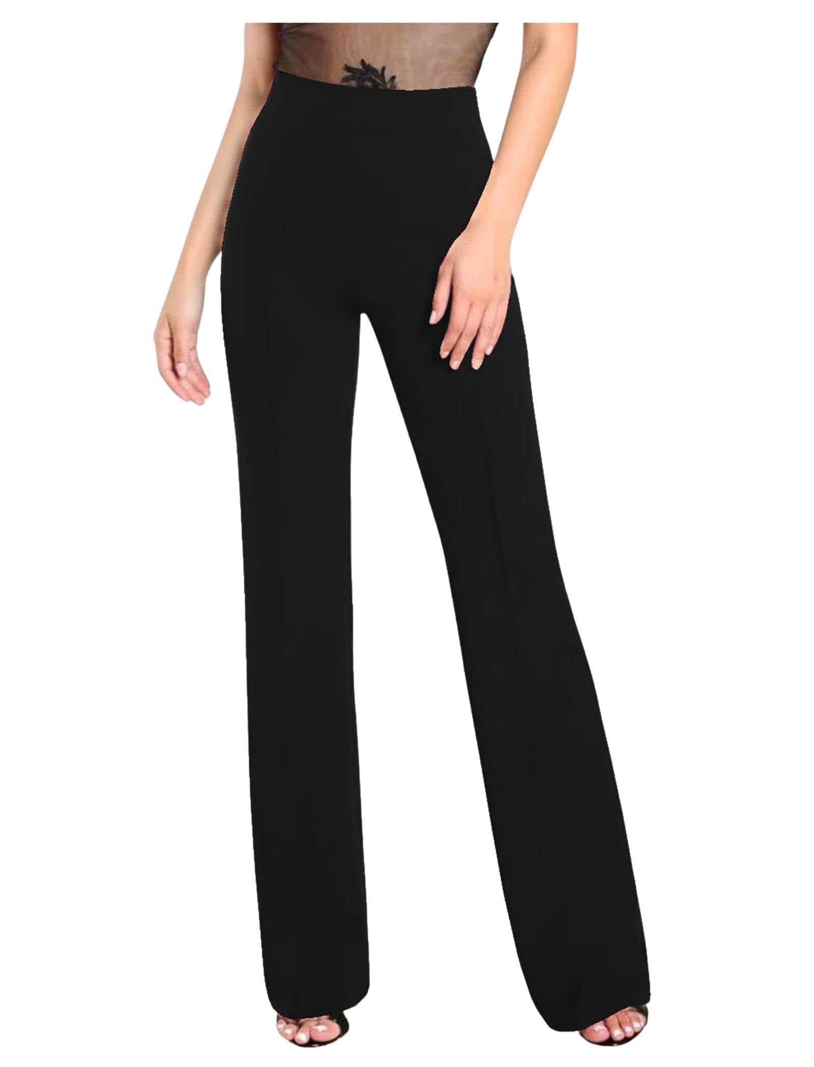 Women's High Waist Bell Bottom Trouser, Bootcut Elastic Flared Pants, Stretchy Parallel Leg for Casual Office Work wear (Dhoni 2)-image-36