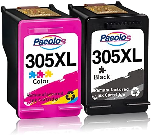 Paeolos 305XL Ink Cartridges for HP 305 Ink Cartridges Black and Colour for HP DeskJet 2710e 2700 2720 2724 Envy 6000 6010 6020 6030 Envy Pro 6420 6430 DeskJet Plus 4110 4120 4130