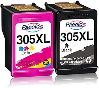 Paeolos 305XL Ink Cartridges for HP 305 Ink Cartridges Black and Colour for HP DeskJet 2710e 2700 2720 2724 Envy 6000 6010 6020 6030 Envy Pro 6420 6430 DeskJet Plus 4110 4120 4130