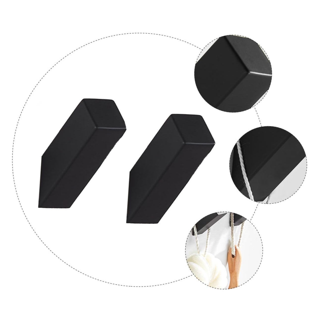 Gadpiparty 4pezzi Ganci Appendini Neri Acciaio Inossidabile Per Bagno e Cucina Per Asciugamani Accappatoi e Abbigliamento Facile Installazione Su Superfici Lisce