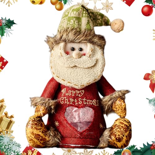 豪華なクリスマスドールギフトバッグ - キャンディートイパーティーの好意のためのホリデードローストリングサック|子供向けのかわいいサンタスタイルの休日のお祝いに暖かい季節の魅力を加える居心地の良い豪華な生地で作られていますポーチ季節のとお祝いの装飾ディスプ