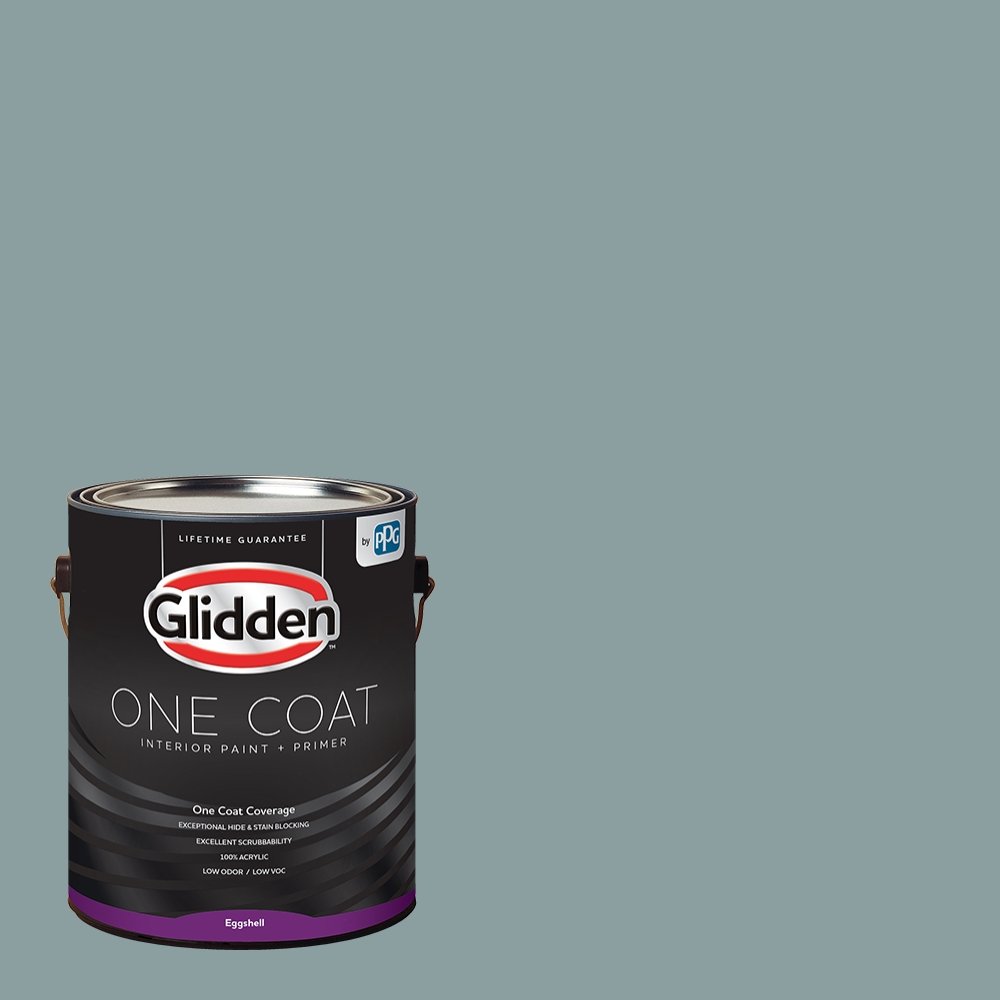 Glidden Interior Paint + Primer: Teal/Aqua Interior Paint /Aqua Smoke, One Coat, Eggshell, 1 Gallon