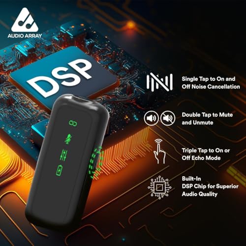 Image of Audio Array Dual Wireless Lapel Mic|in-Built ANC, Plug N Play,Long Battery Life, Ultra-Low Latency,Upto 30M Range|Compatible with iPhone & Android|Vlogging, Streaming, Teaching,YouTube, Black|AM-W17