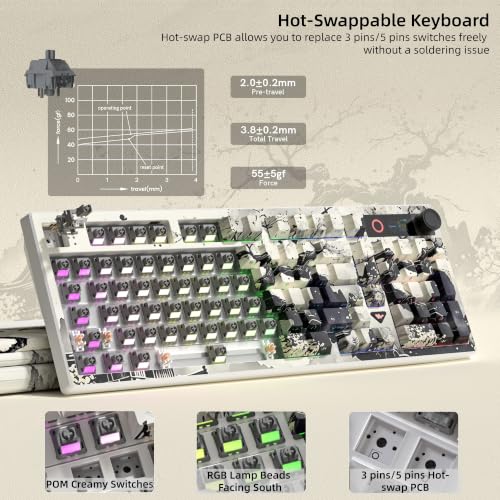 Image of Womier Wireless Mechanical Keyboard with Number Pad, Thocky Keyboard-L98