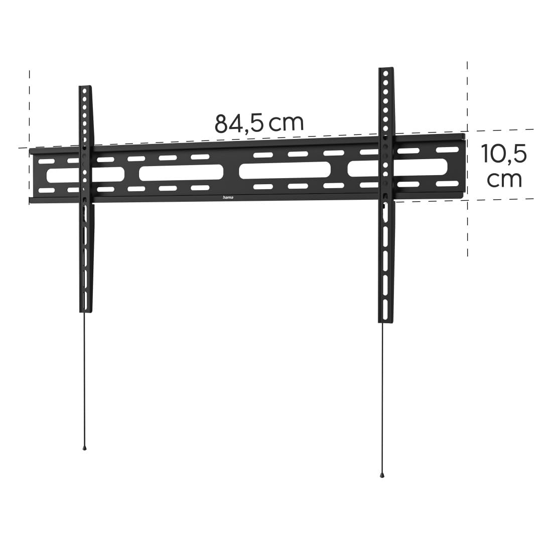 Hama Support Mural TV Fixe Garantie 10ans (TV 37" à 90", 229cm et 60Kg Max, Faible Distance au Mur 2.5cm, VESA jusqu'à 800 x 400, Chevilles Fisher) Noir