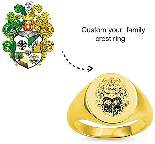 Custom Signet Ring Family Crest Personalized for Women & Men - Sterling Silver or Brass Arm Coat/Logo/National Emblem Signet Ring Gift2