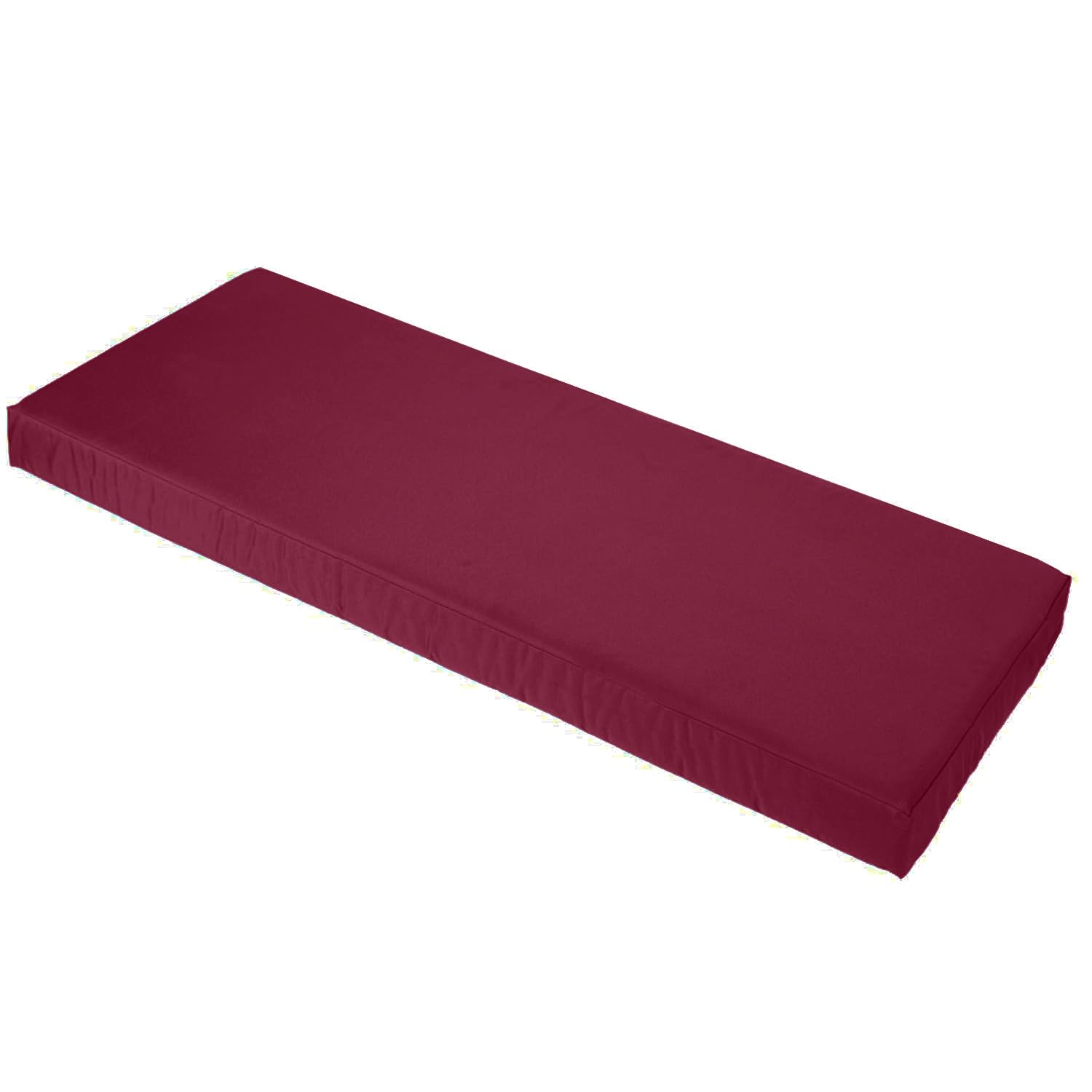 Pinkfairy Outdoor Water-Resistant 2 Seater New Size Seat Cushions, Bench Rattan Cushion Heavy Duty Foam Seat Pad (Burgundy, 106x45x5cm / 42x18x2)