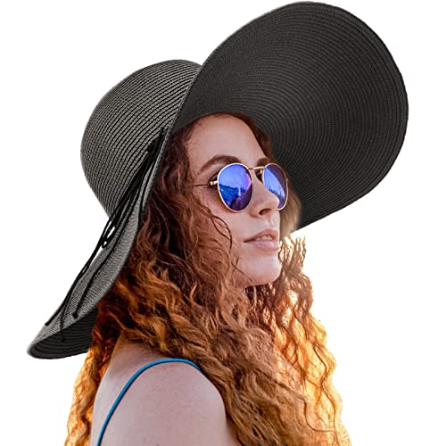 DRESHOW Mujer Sombrero Plegable Verano Sombrero Verano Sombrero ala Ancha Mujer Sombrero de Playa Plegable UPF 50+