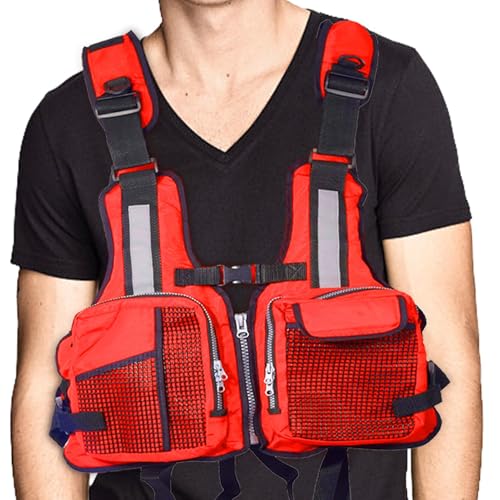 Mixnexorad Chaleco de natación para Adultos, Dispositivo de flotación arrojable,Dispositivos de flotación de Chaleco de natación con Tiras Reflectantes | Chaleco Salvavidas para Kayak, Chaqueta de