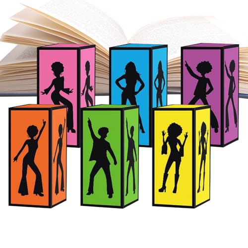 Moxeupon Décorations Disco Box pour Fêtes | Décoration Rétro de Table - Accessoires Déco Rétro pour Événements - Idée Cadeau Anniversaire Soirée Dansante Bibliothèque Étagère Table de Chevet