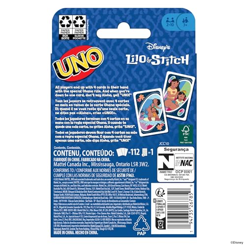Mattel Games UNO Disneys Lilo und Stitch Kartenspiel für Kinder, Erwachsene und Familien mit Karten und Regeln, die auf dem Film basieren, JCC10 – Bild 8