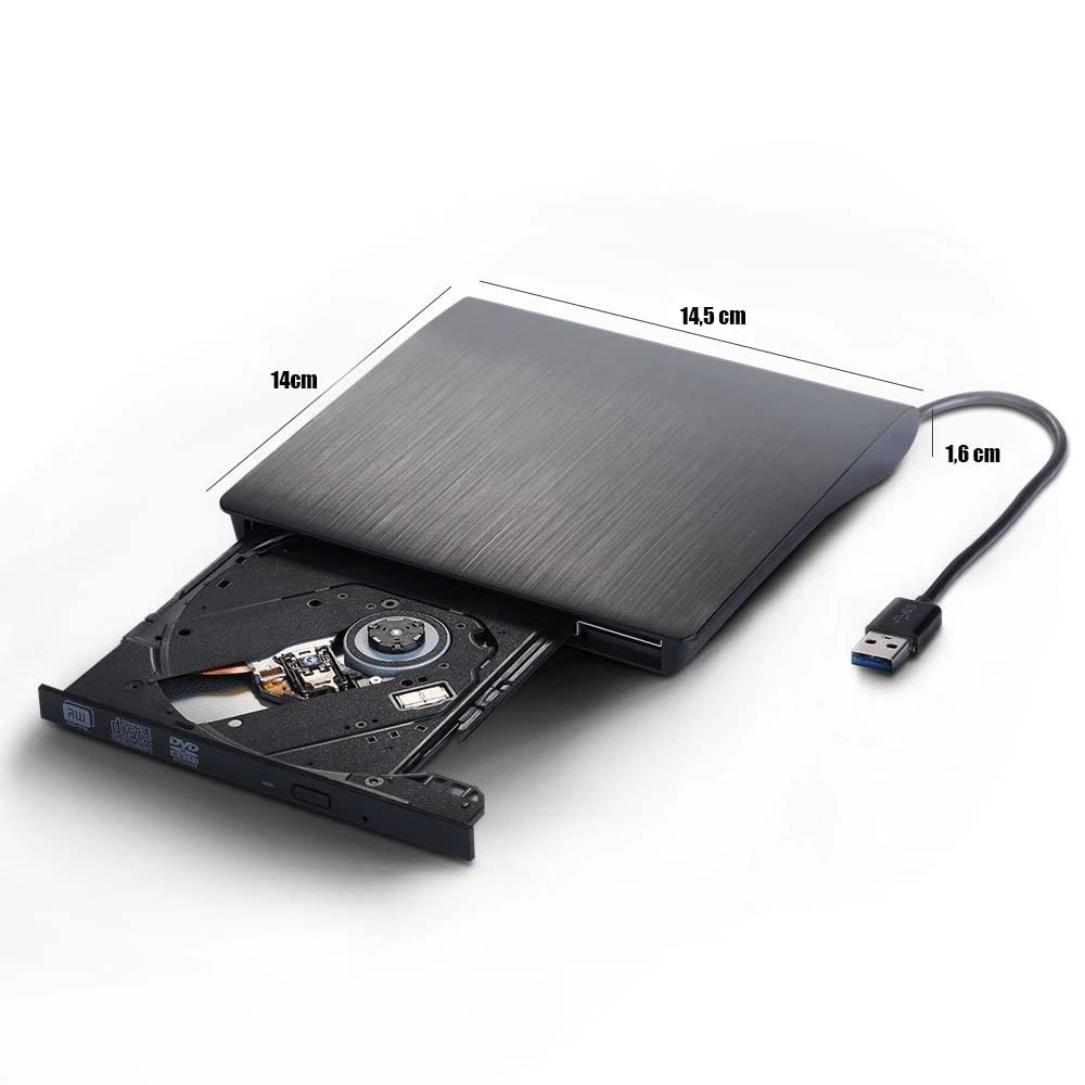 Retoo External DVD Drive USB 3.0 Type-C CD DVD +/-RW Optical Drive USB C Burner Slim CD/DVD ROM Rewriter Writer Reader Portable for PC Laptop Desktop MacBook Mac Windows 7 8.1 10 Linux OS Appl