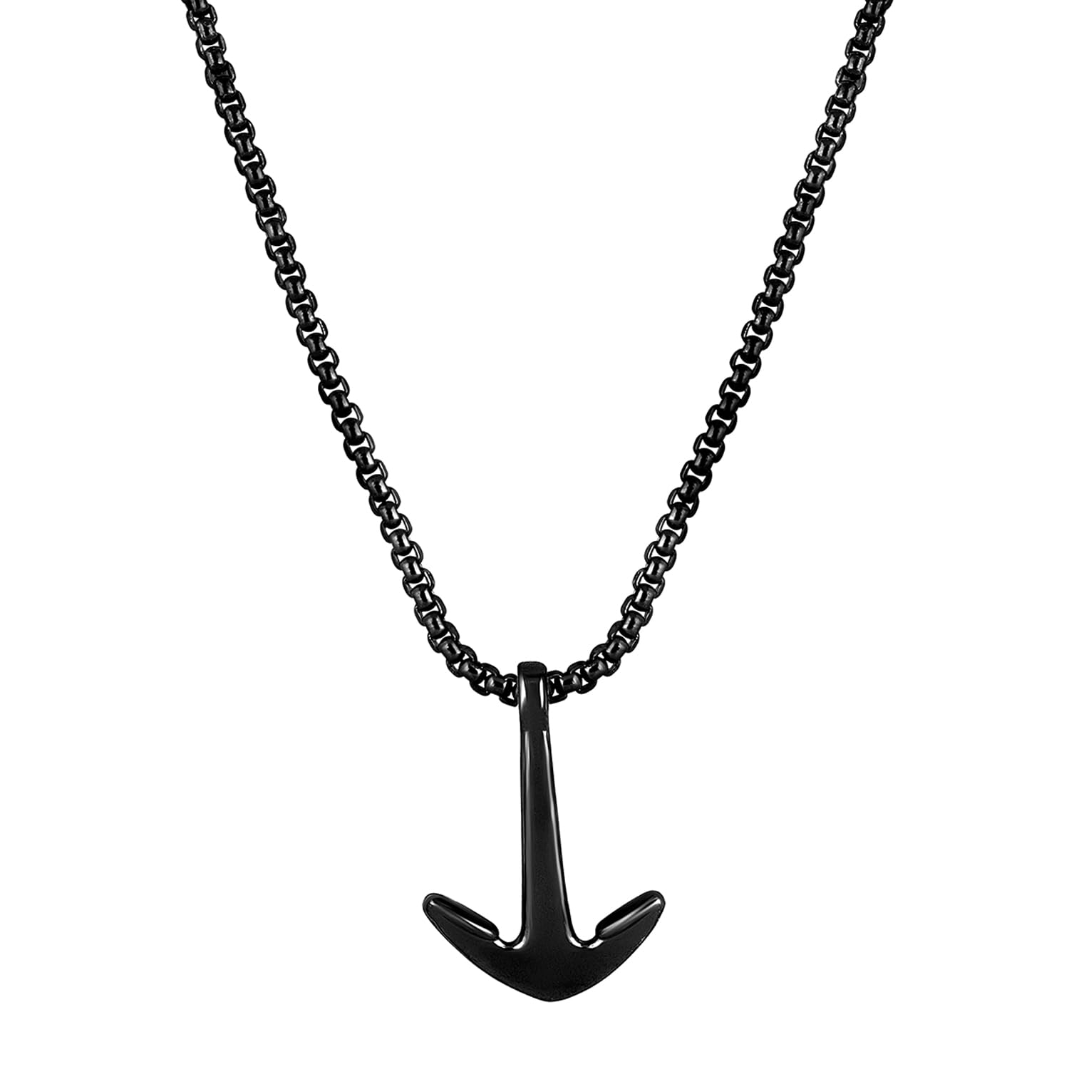 MahiUnisex Ship Anchor Necklace Pendant with Box Chain (PAPS1101880PR)