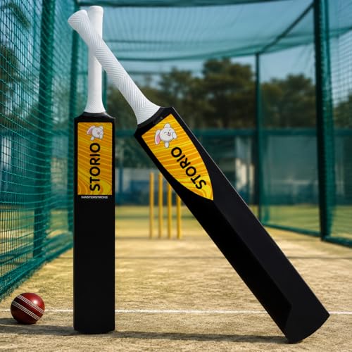 Image of Storio Full Size Cricket Bat, HDPE Plastic Construction, Lightweight Design with Vibration Control, Shock Absorption, Practice Bat for All Skill Levels