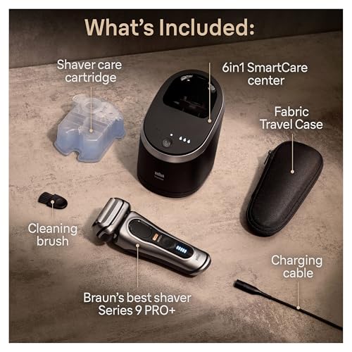 Braun Series 9 PRO+ Electric Razor for Men, 5 Pro Shave Elements & Precision Long Hair Trimmer, 6in1 SmartCare Center, Wet & Dry Electric Shaver for Smooth Skin with 60min Battery Runtime, 9567cc - image 2