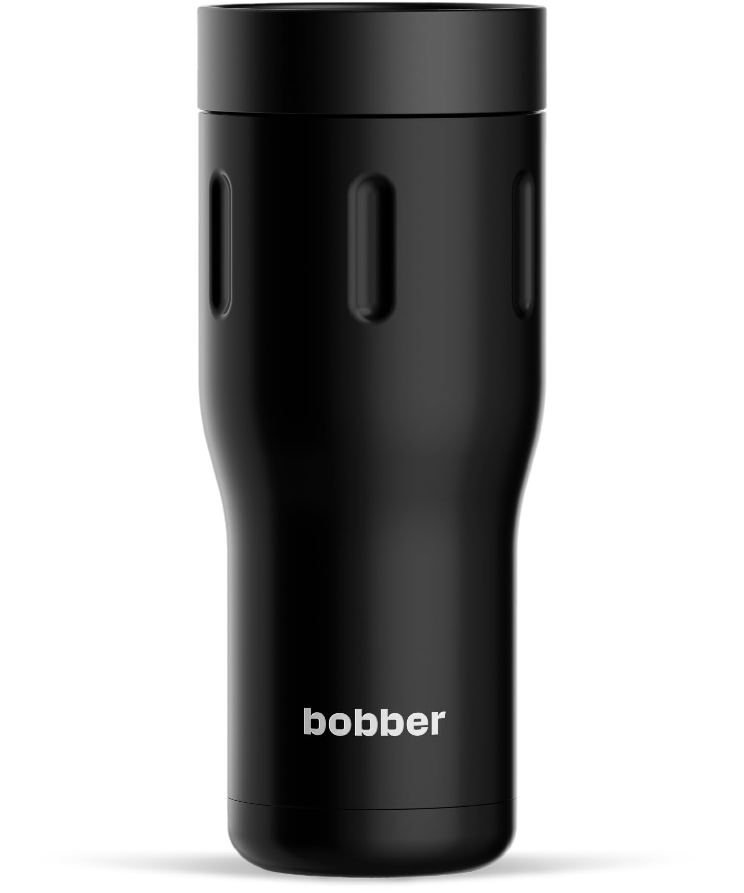 BOBBER - 16 Oz Vacuum Insulated Stainless Steel Portable Travel Coffee Mug With 100% Leakproof Locked Lid (Black Coffee)