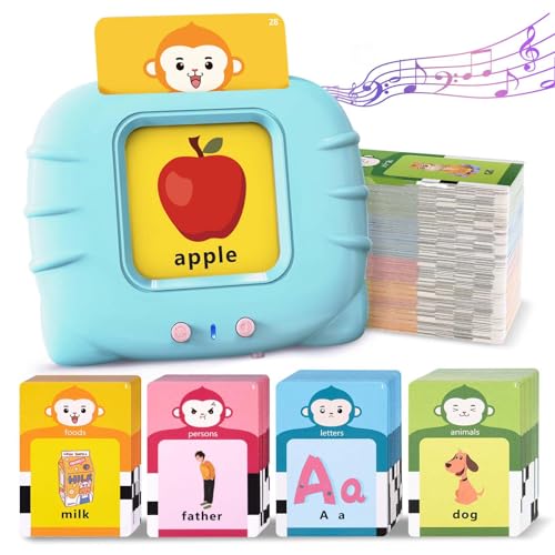 U-LEARNER 296 Sight Words Talking Flash Cards for Toddlers 1 2 3 4 5 6 Year Old, Pocket Speech, Sensory Speech Therapy Toys, Learning Toys for Montessori and Autism Children, Gifts for Boys (Blue)