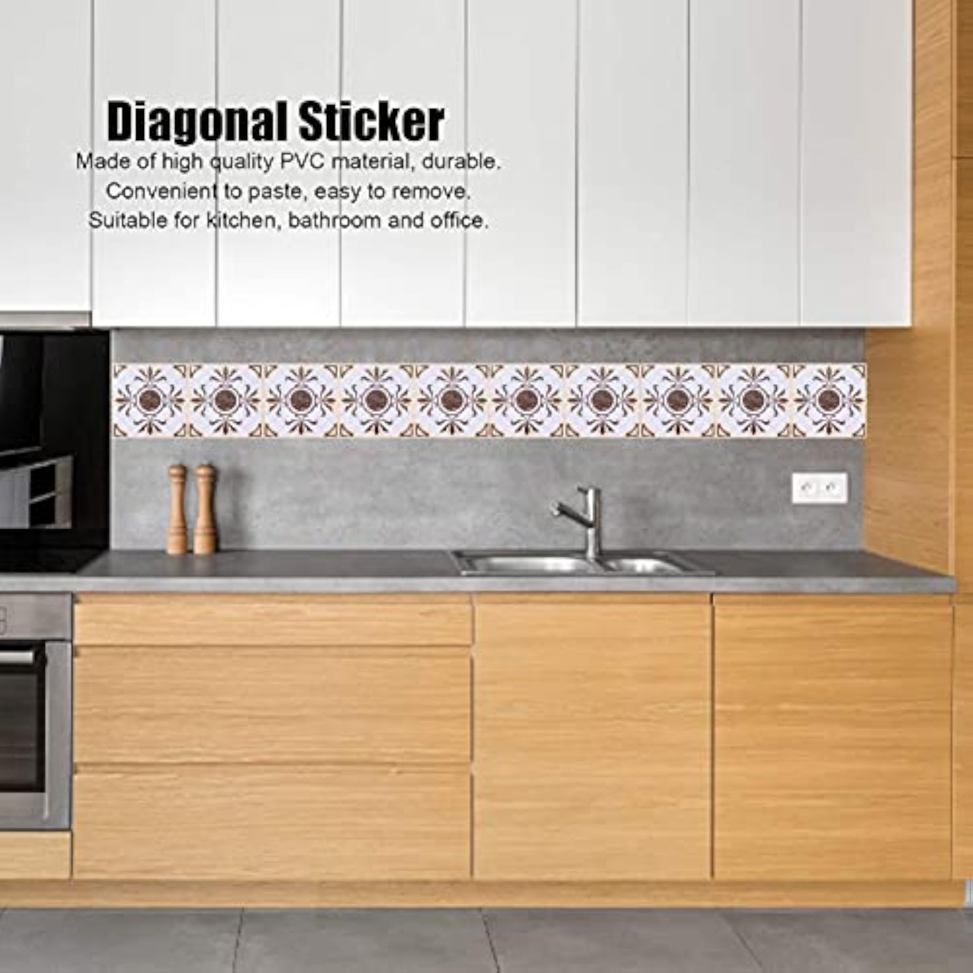 Diagonal Tile Sticker for Stylish Home Decor
