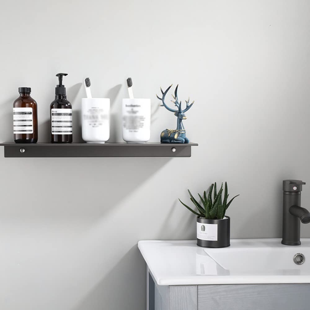 Estante de baño Espacio de engrosamiento Estantes de almacenamiento de aluminio Carrito de ducha Estantes de Metal Accesorios de cocina para baño Colgante Estantes de baño grises Organizado