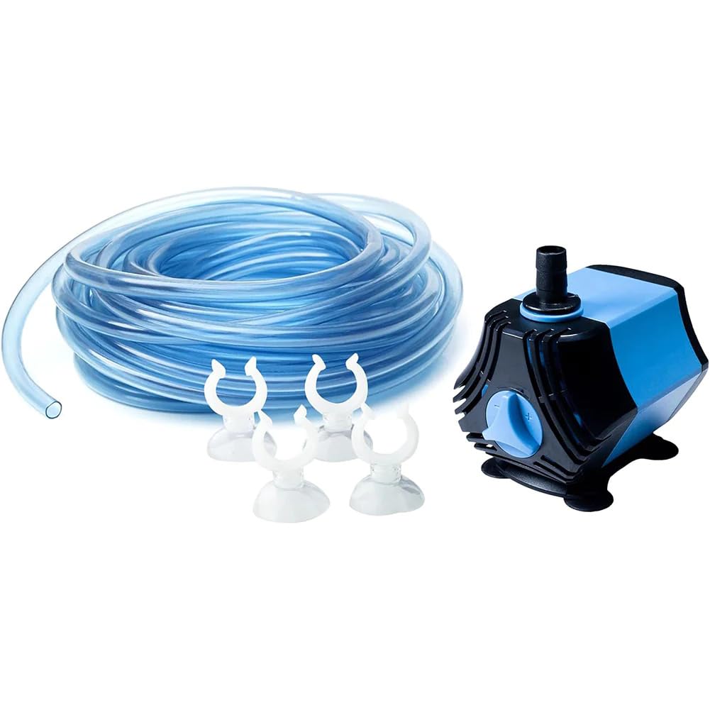 Q-GROW Nano Aquarium Wasserwechsel Set, mit leistungsstarker 20W Pumpe für Nano Aquarien bis 60l - inkl. 10 m Schlauch