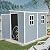 4×8 FT Resin Outdoor Storage Shed with Floor, Weather Resistant Tool Shed with Lockable Door, Air Vent and Windows, Garden Cabinet Organization for Patio Backyard Lawn, Gray
