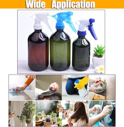 6PCS Blue Spray Bottle Nozzels Attachment Heavy Duty Trigger Spray Replacement Sprayer Nozzle Head Plastic 28/400 Spray Bottle Tops Fit for Standard 8oz/16oz Bottle3